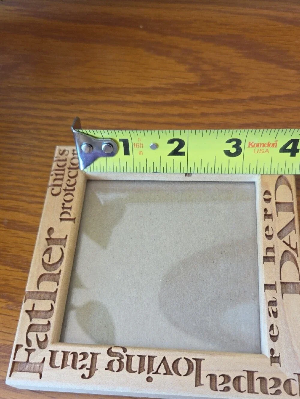 Natural Wood Dad-themed Square Picture Frame - Holds 3 1/2 X 3 1/2 Photo